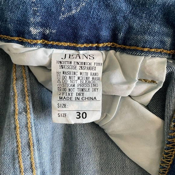 Jeans light blue bleach washed mens size 30 waist - Picture 4 of 4